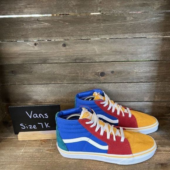 Womens Vans Sk8-Hi Suede Colorblock Skateboarding Shoes Sneakers Size 8.5 M‎ GUC - Picture 1 of 6